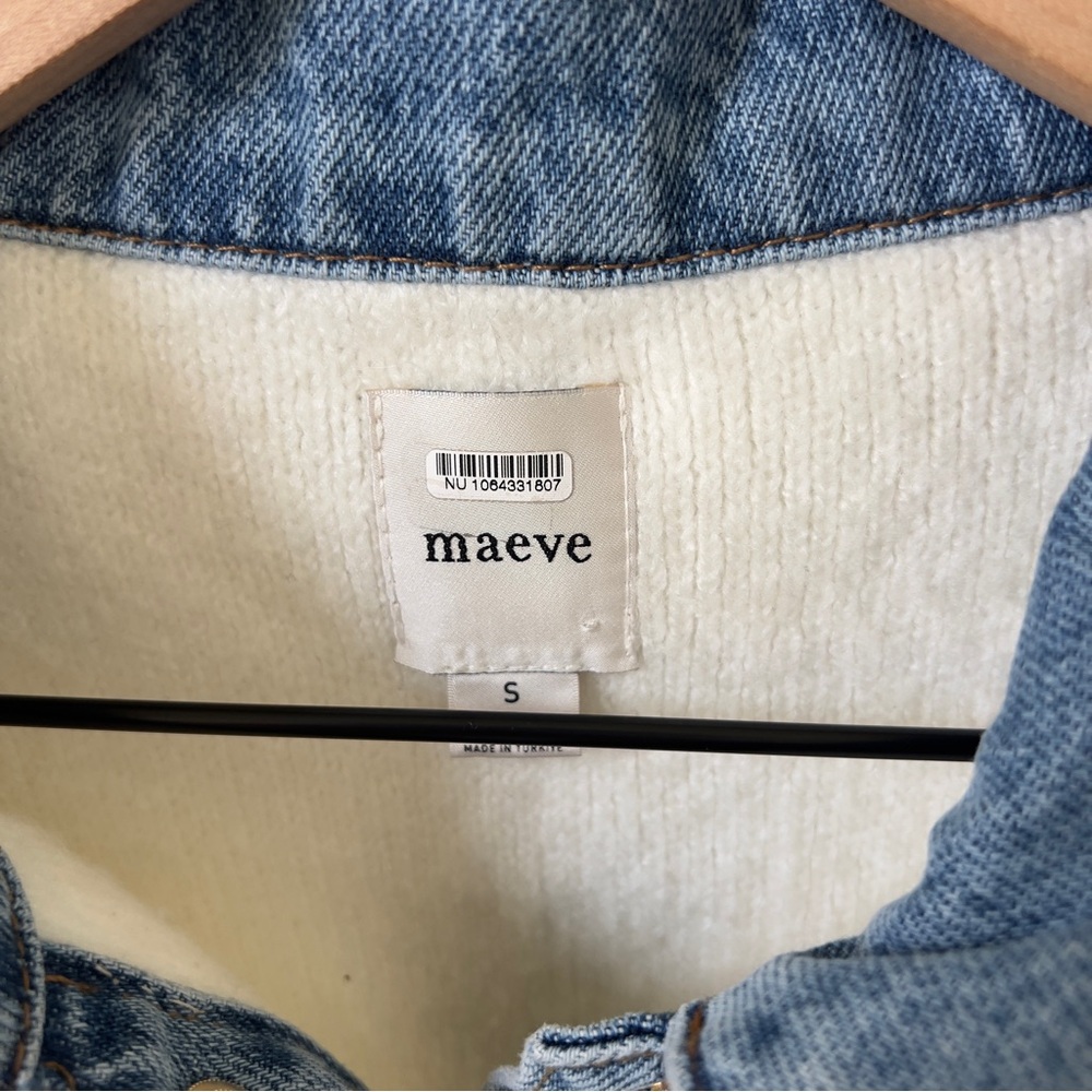 Anthropologie Maeve Denim Polo Sweater in Ivory and Blue - Picture 6 of 7
